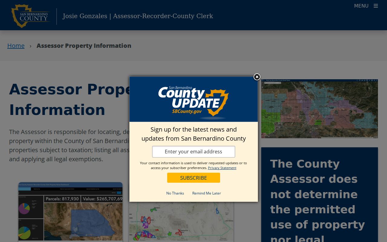 Fontana street directory assessor parcel access