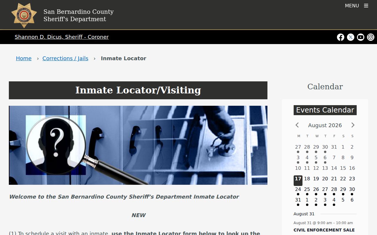 Fontana residents directory county inmate locator